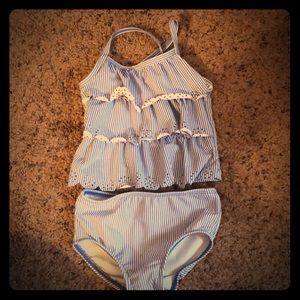 Blue and white tankini size 12 months